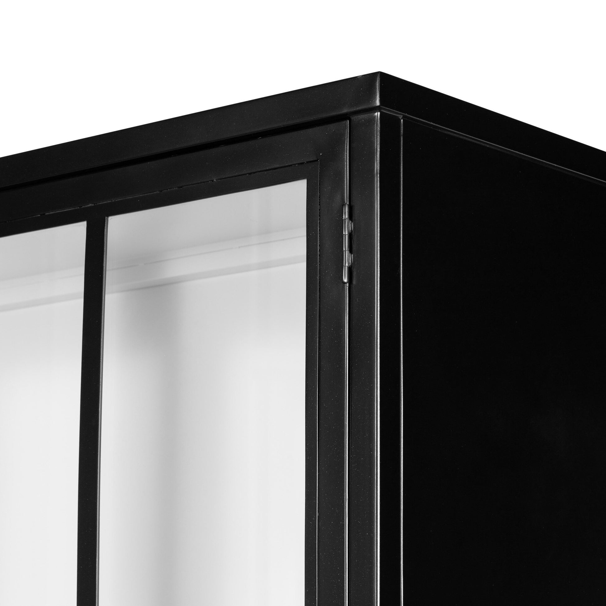 Whitney Cabinet Tall Black Metal with White Interior