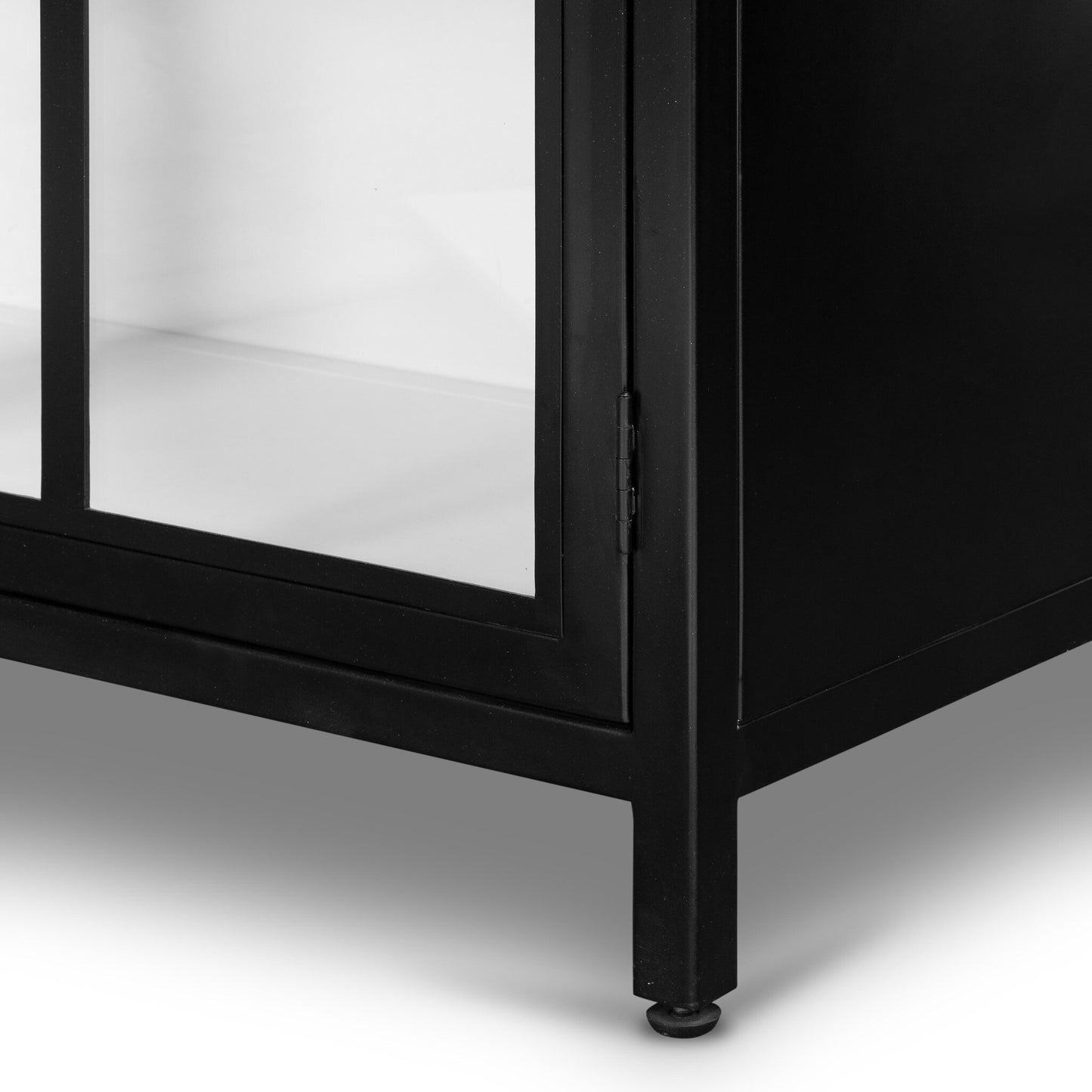 Whitney Cabinet Tall Black Metal with White Interior