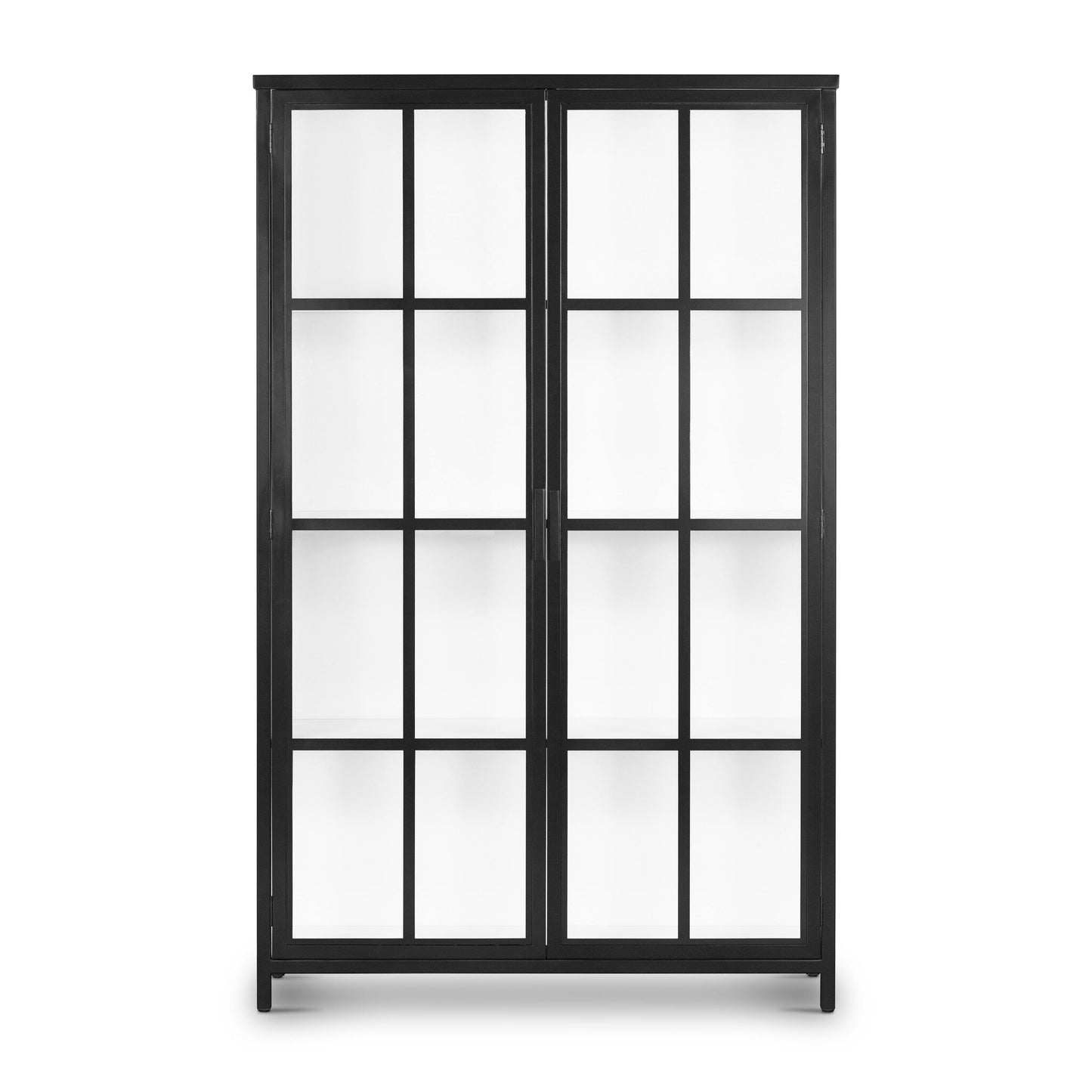 Whitney Cabinet Tall Black Metal with White Interior