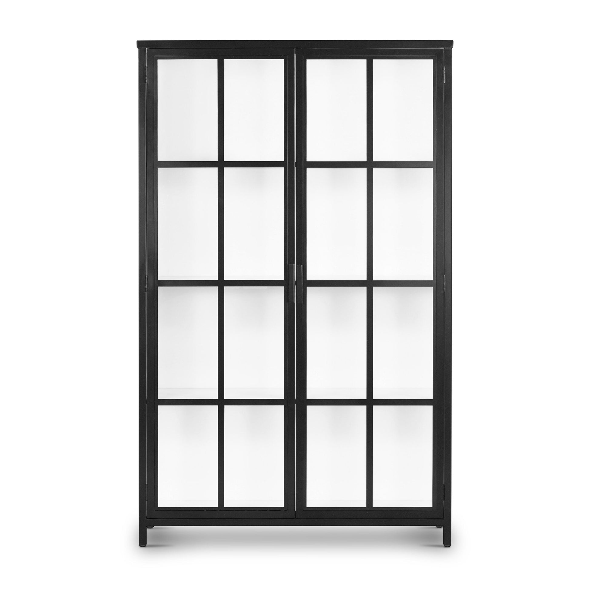 Whitney Cabinet Tall Black Metal with White Interior