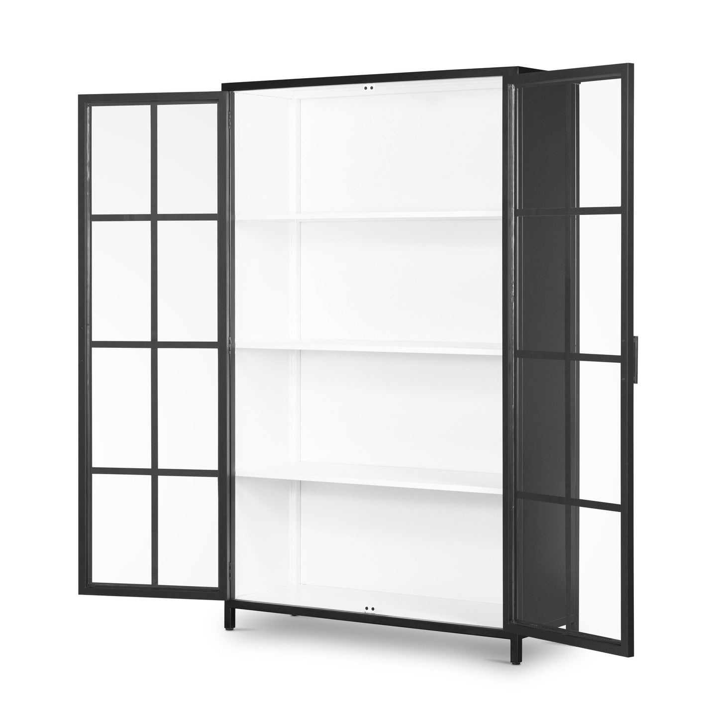 Whitney Cabinet Tall Black Metal with White Interior