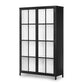 Whitney Cabinet Tall Black Metal with White Interior