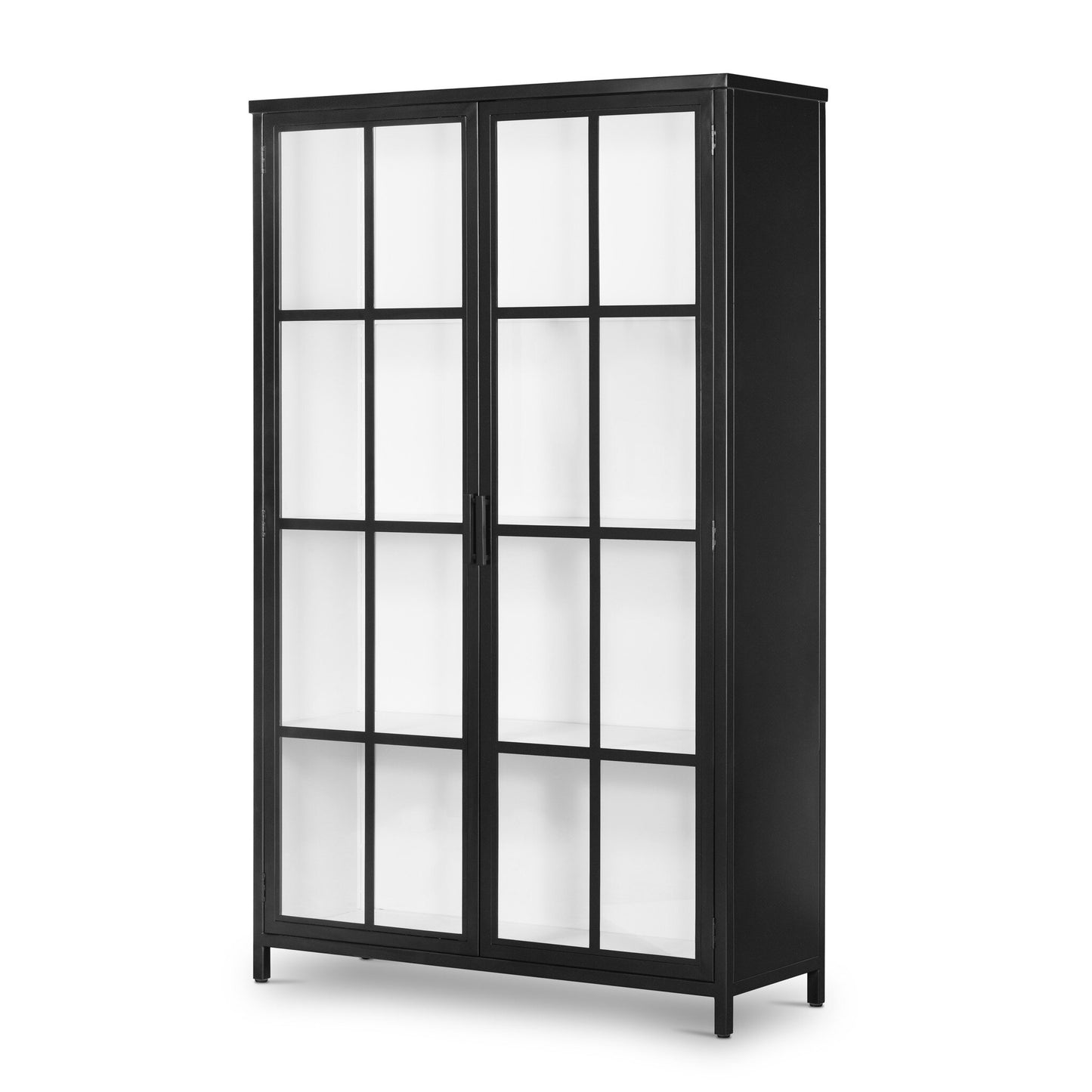 Whitney Cabinet Tall Black Metal with White Interior