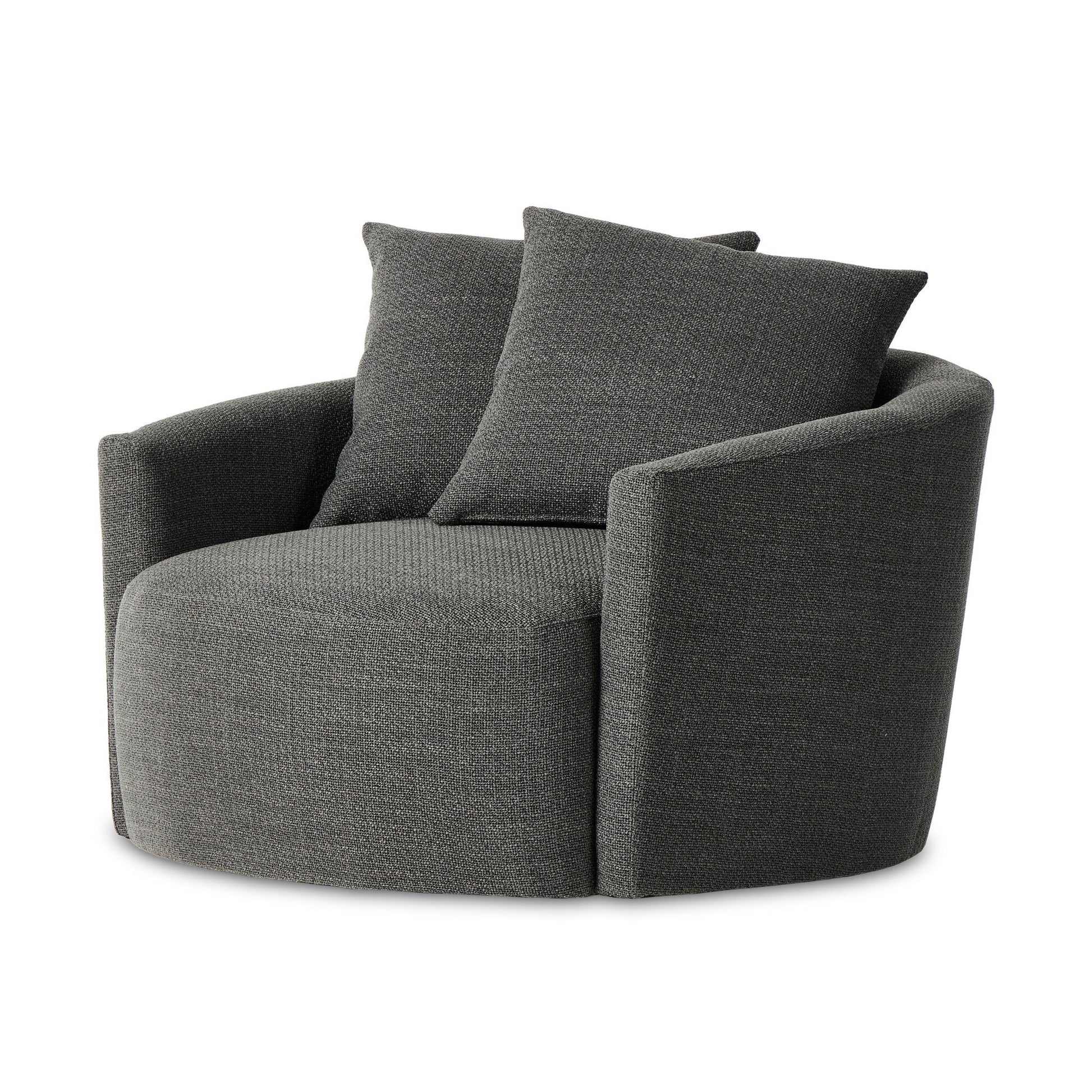 Cleo Swivel Chair Charcoal Side View