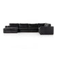 OAK BROOK 4 PIECE SECTIONAL Heirloom Black Leather Left Chaise