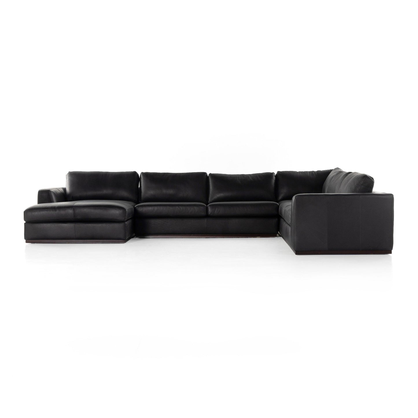 OAK BROOK 4 PIECE SECTIONAL Heirloom Black Leather Left Chaise