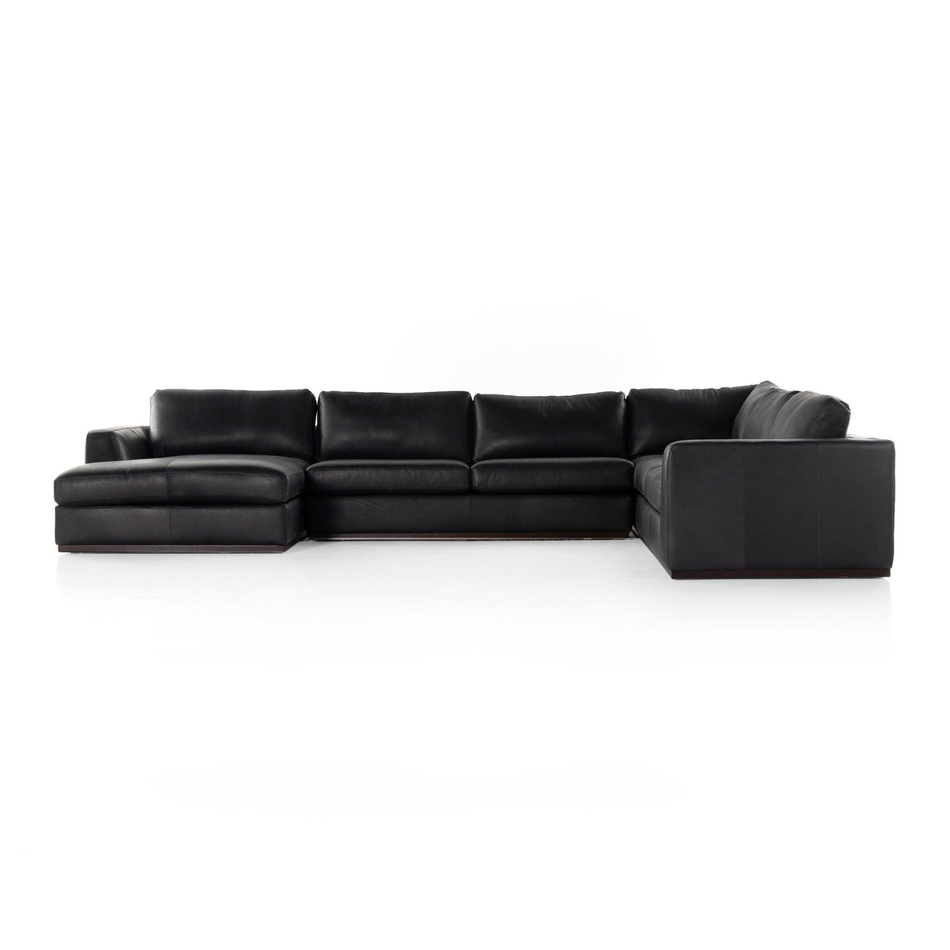 OAK BROOK 4 PIECE SECTIONAL Heirloom Black Leather Left Chaise