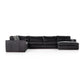 OAK BROOK 4 PIECE SECTIONAL Heirloom Black Leather Right Chaise