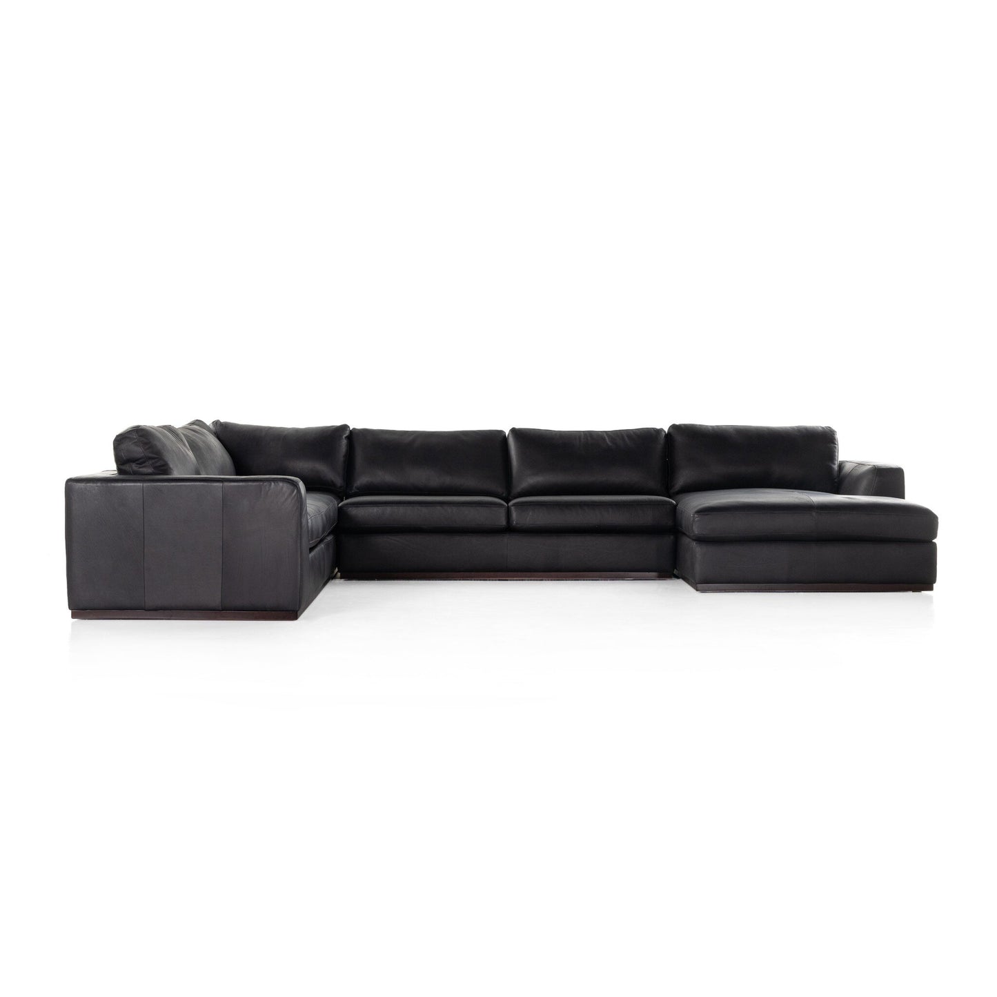 OAK BROOK 4 PIECE SECTIONAL Heirloom Black Leather Right Chaise