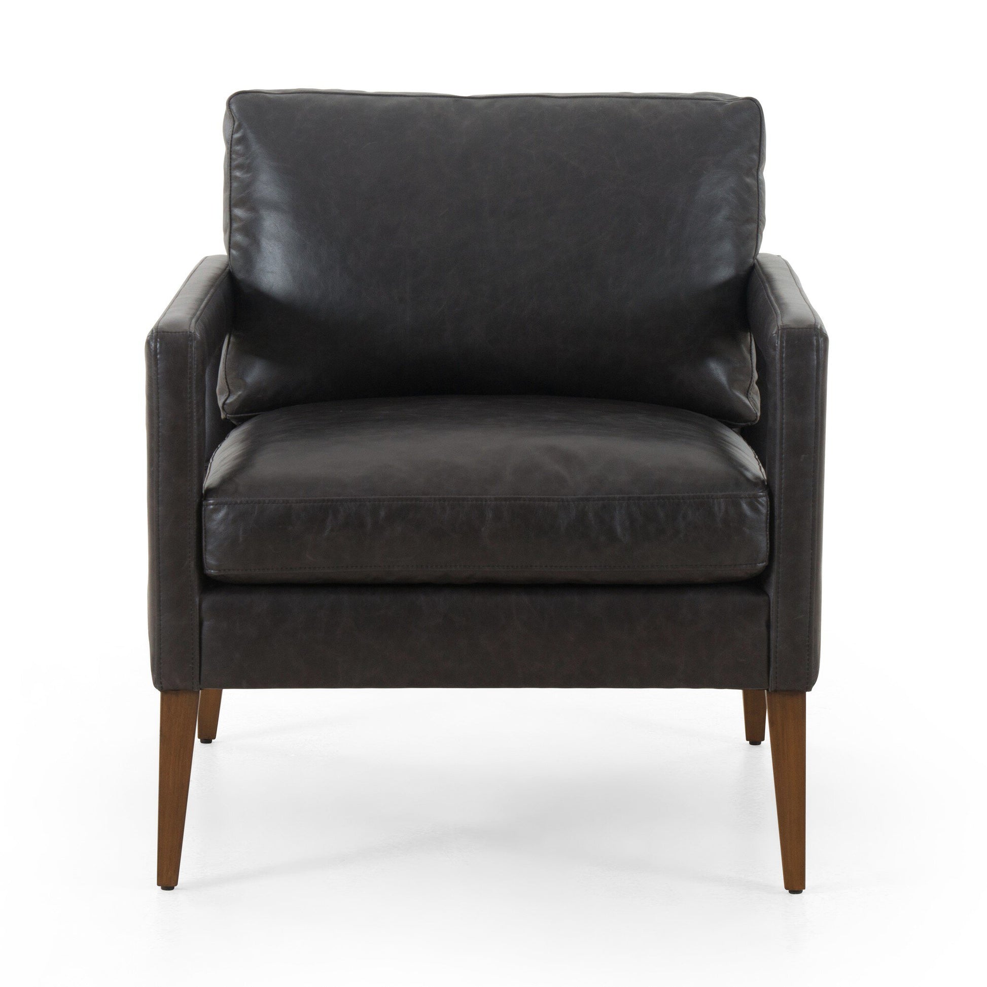 Reed Black Leather Chair